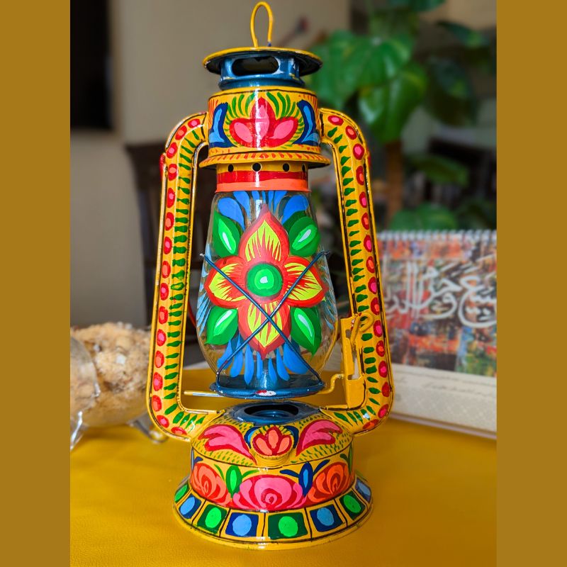 Truckart lantern, Truck Art Accessories, hand-painted, Pakistani Art, Home Décor, Lalten