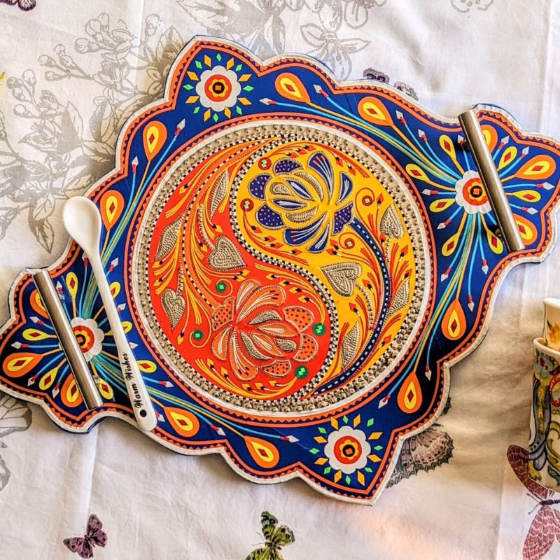 One of a kind Truck Art inspired trays