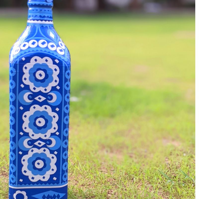 Blue Pottery Bottle
