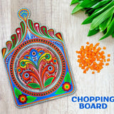 Blue Wooden Truck Art Chopping Board