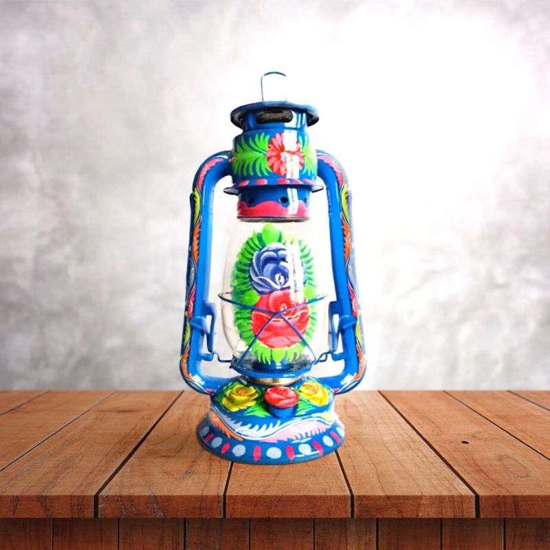 Blue Flower Hand Painted Lantern
