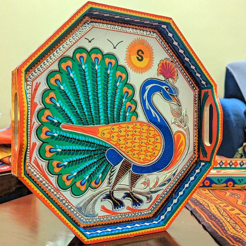 Sunshine Peacock Octagon Tray