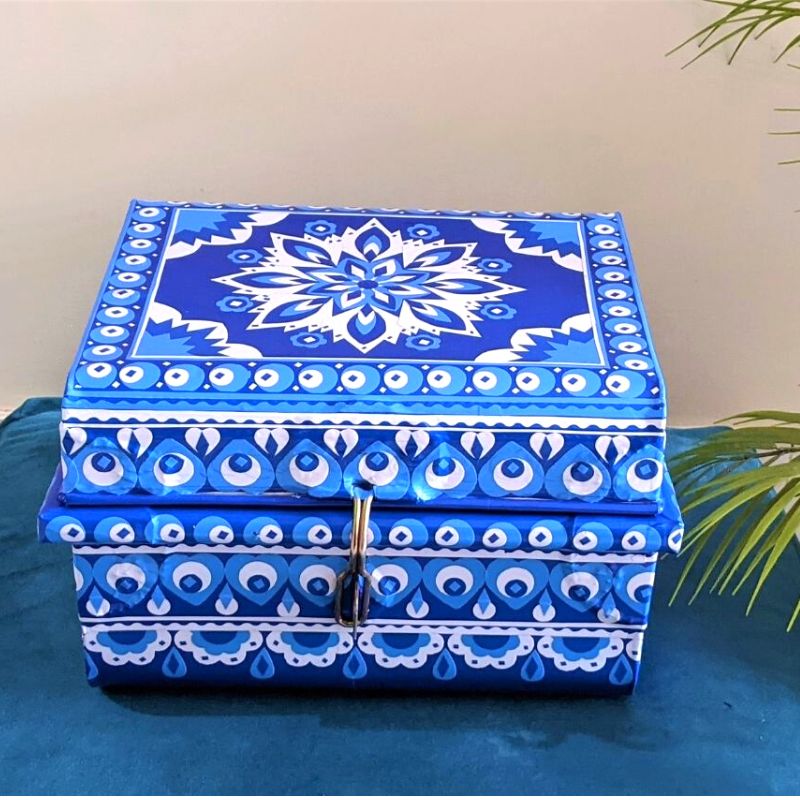 Blue Pottery Storage Box