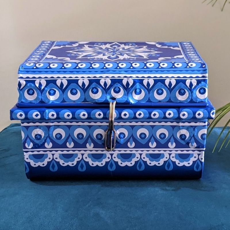 Blue Pottery Storage Box