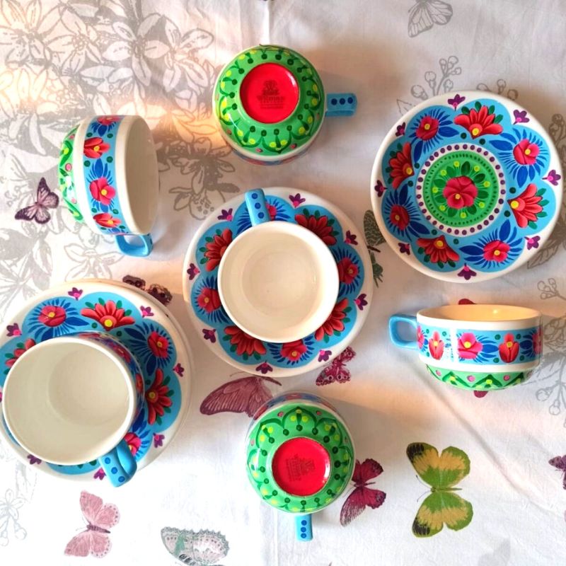 Blue Ceramic Tea Set