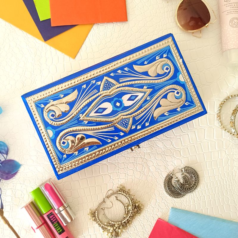 Blue Pottery Vanity Box