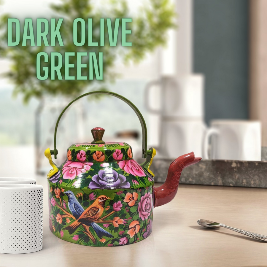Olive Hand Painted Teapot