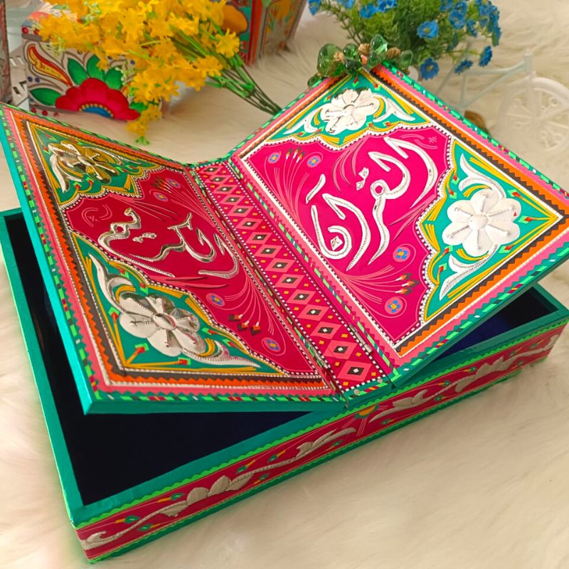 Green Royal Quran Box With Rehal