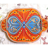 Double Heart Wooden Tray
