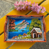 Mountain Wooden Hand Painted Tray