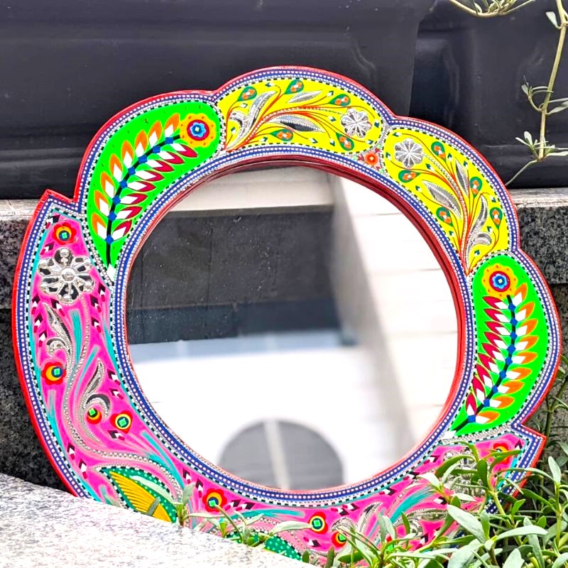 Multi Color Round Mirror