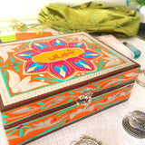 Orange Pakistani Truck Art Jewelry Box