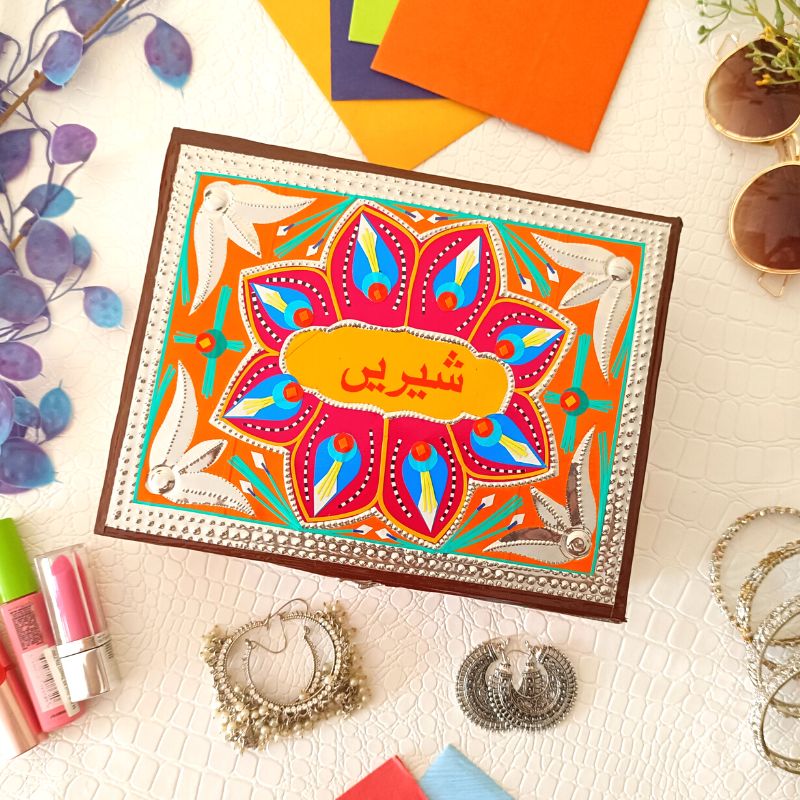 Orange Personalised Truck Art Jewelry Box