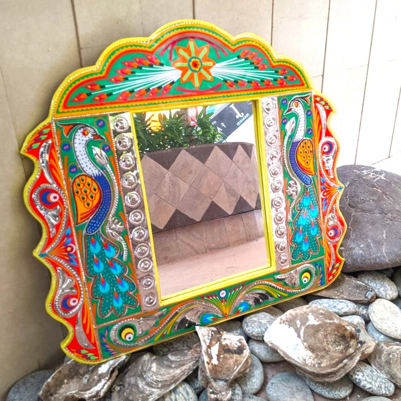 Peacock Chamakpatti Wall Mirror
