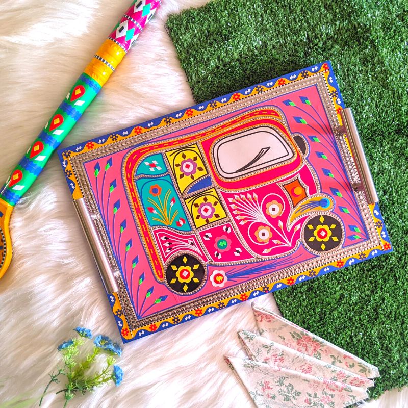 Pink Rickshaw Tray – Urban Truck Art