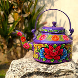 Purple Truck Art Hand Painted Teapot