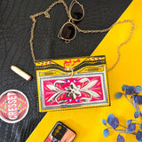 Royal Flower Wooden Clutch