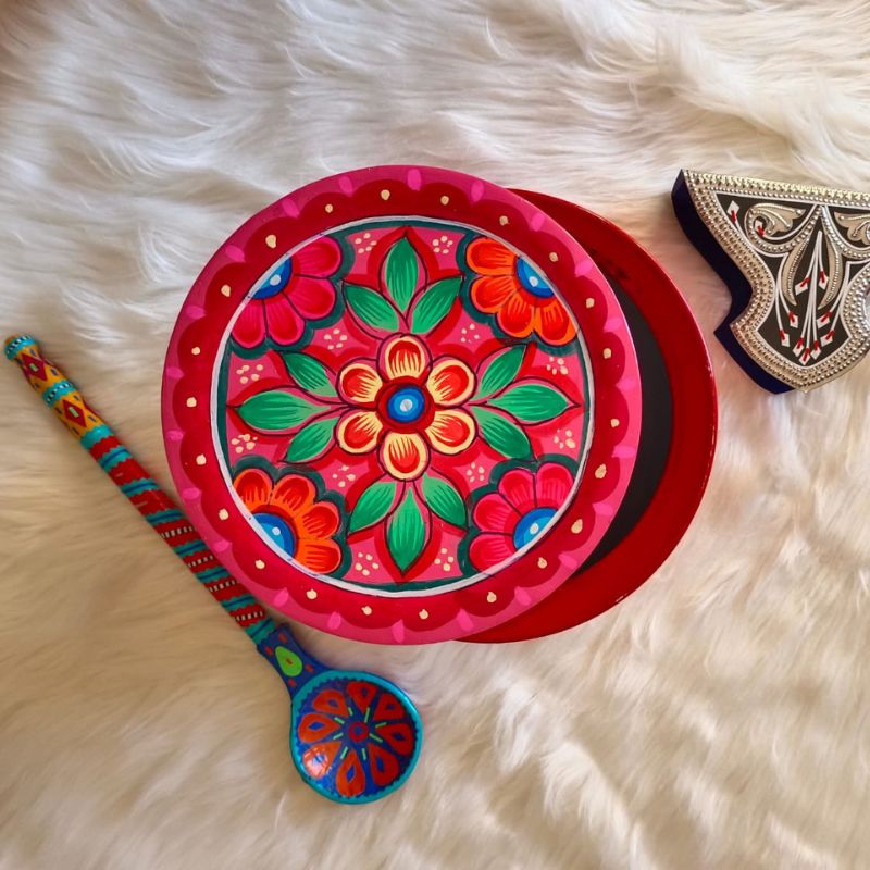 Red Hand Painted Handi Top