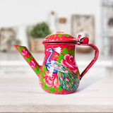 Red Peacock Hand Painted Decorative Unique Teapot