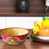 Red Hand Painted Bowl