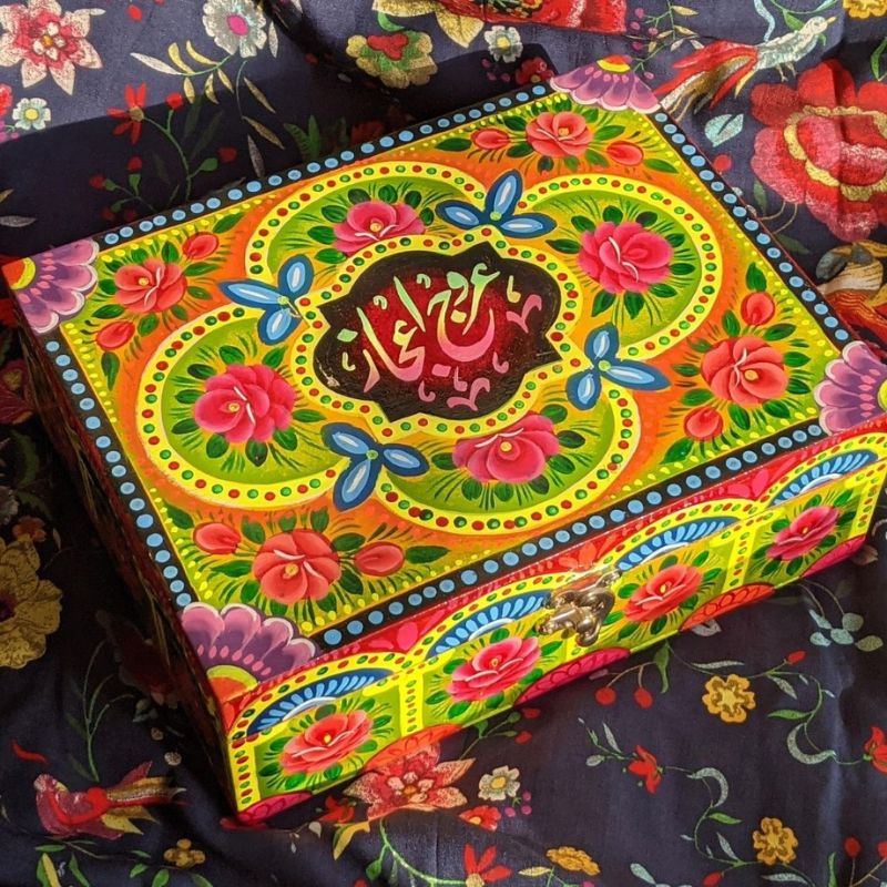 Hand Painted Flowers Jewelry Box