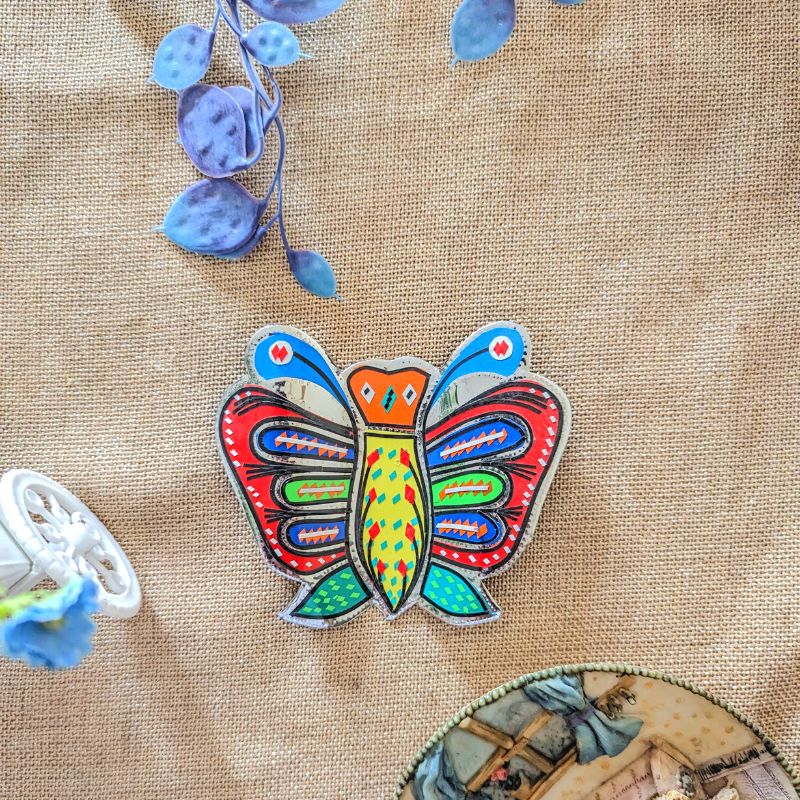 Vibrant Multicolored Butterfly Magnet