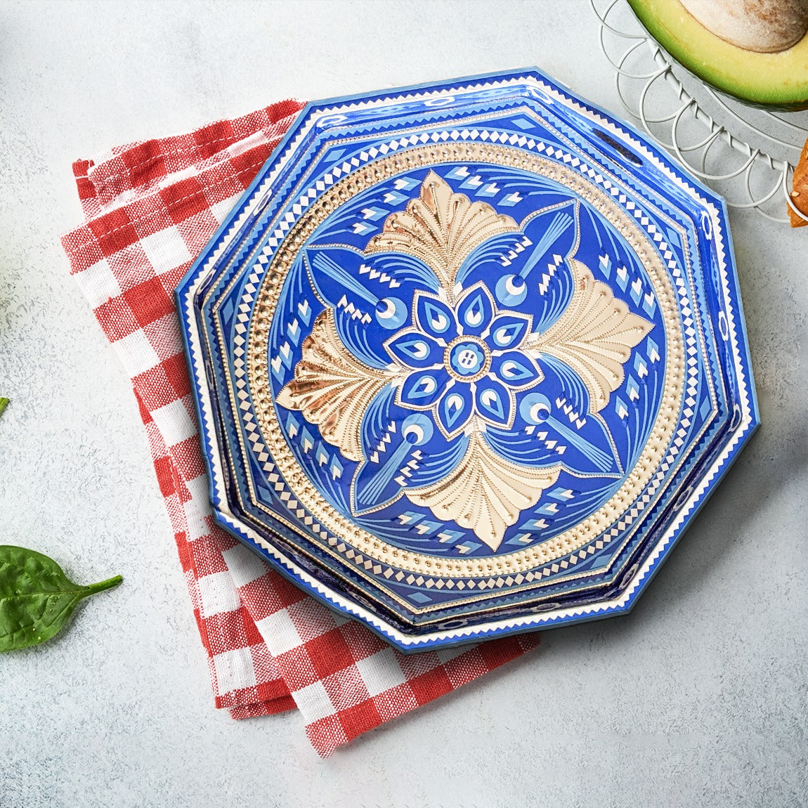 Unique and Cultural Wooden Octagon Tray