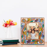 White Handmade Truck Art Vibrant Photo Frame