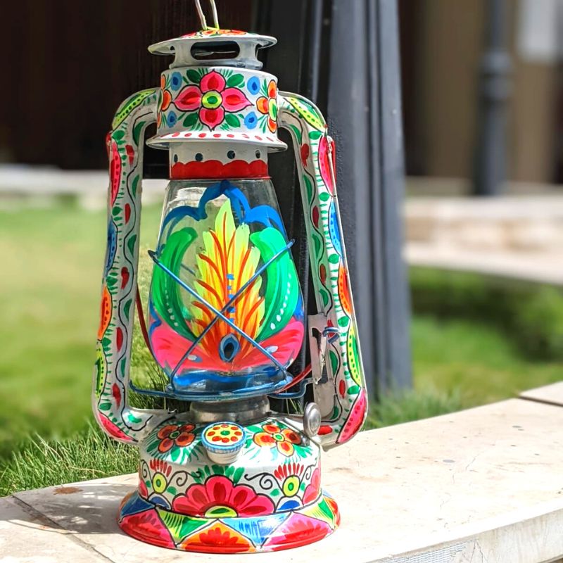 Truck Art Hand Painted Lantern