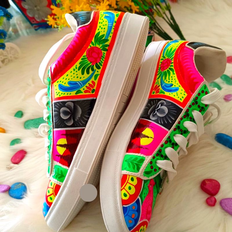 White Hand Painted Shoes