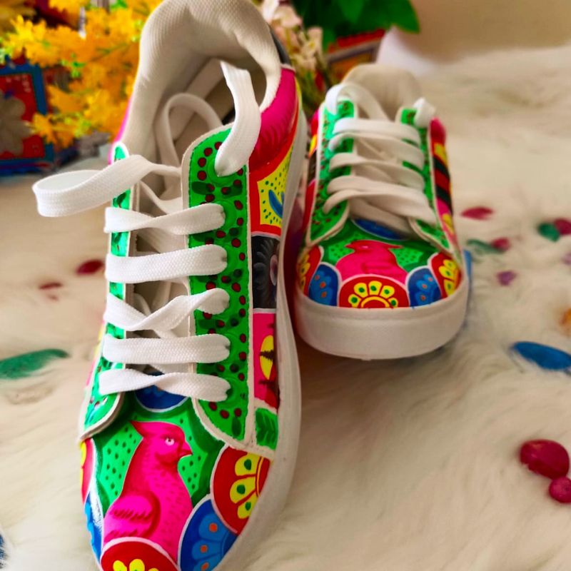 White Hand Painted Shoes