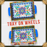White Tray On Wheels