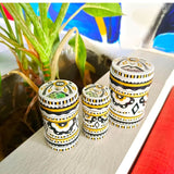 Black & White Salt, Pepper & Spice Shaker Set